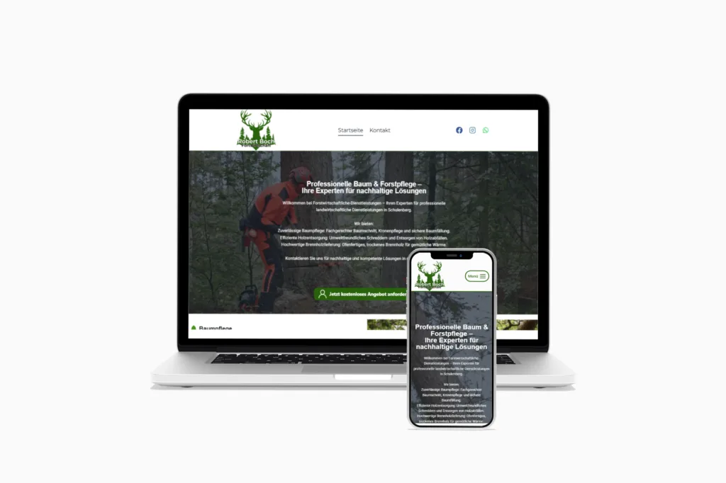 Professionelles Webdesign Forstwirtschaft Handwerk